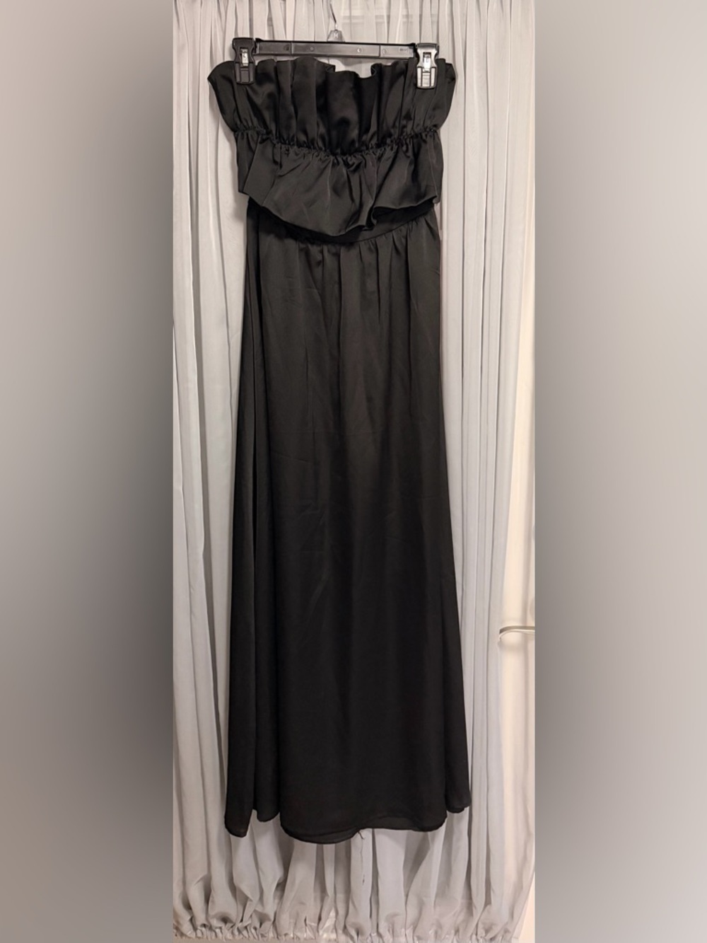 mittoshop Black Strapless Ruffle Maxi Dress size Small